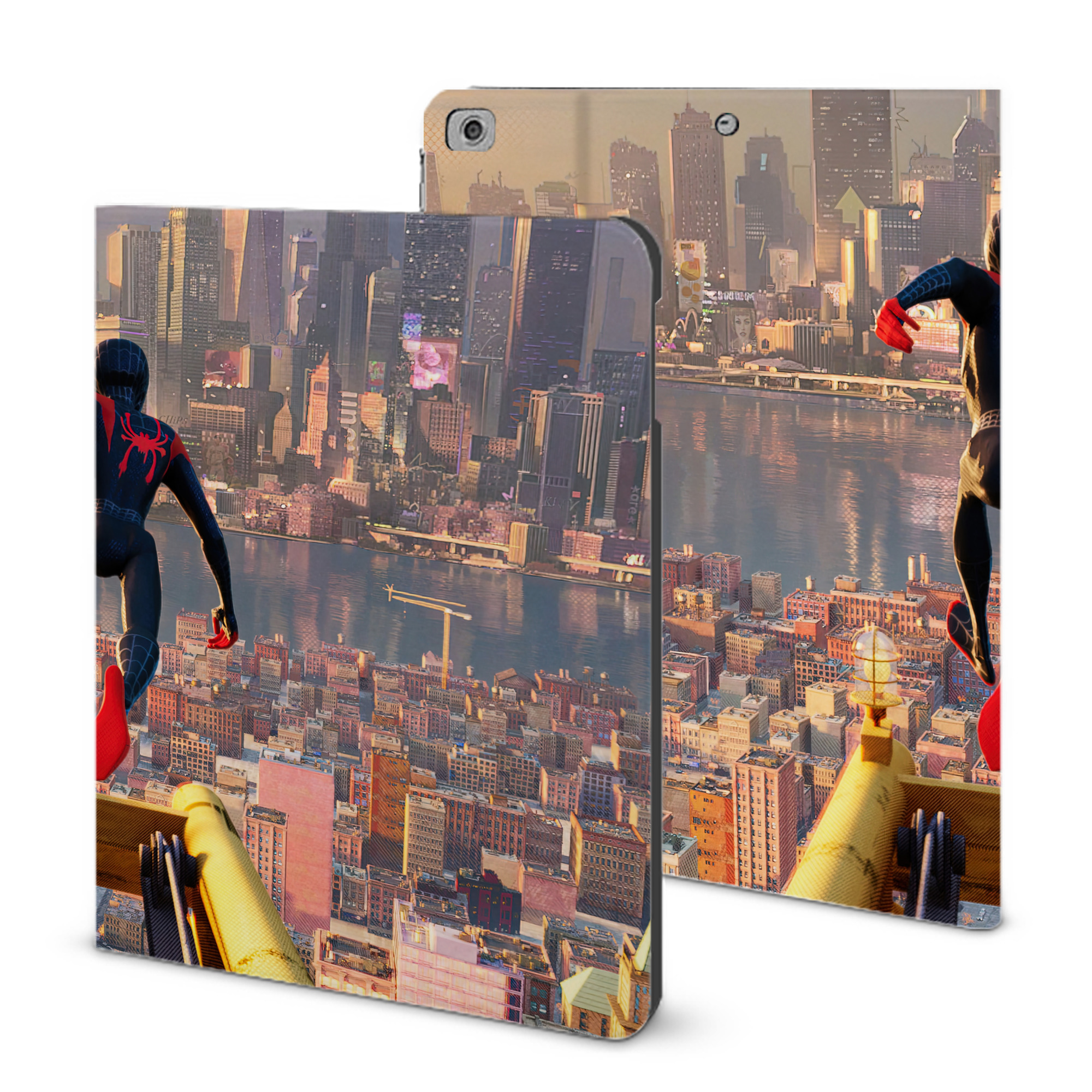 （画像用） Spider Man スパイダーマン IPad ケース ブック型 PUレザー TPU 耐衝撃 軽量 薄型 ペン収納なし 全面保護 IPad 各モデル対応